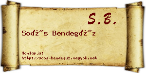 Soós Bendegúz névjegykártya